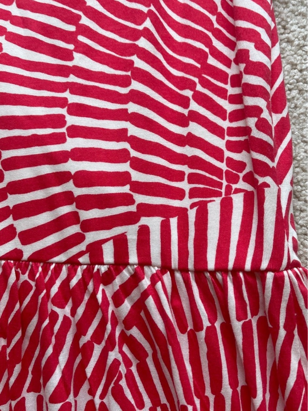 Boden Red and White Sleeveless V-Neck Midi Dress - Picture 10 of 11